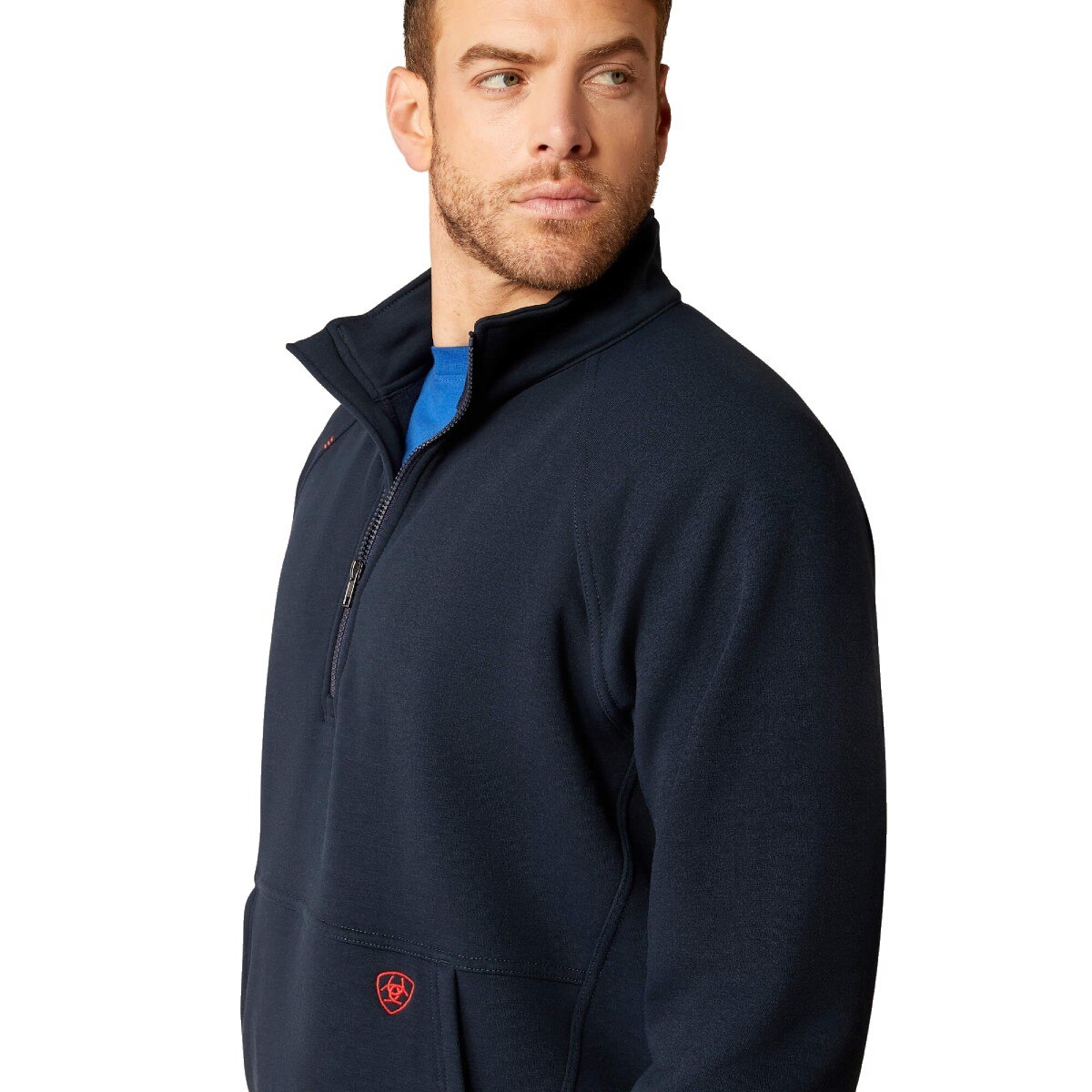 Ariat FR Primo Fleece 2.0 1/4 Zip Sweater in Navy